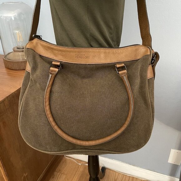 ateliers PENELOPE Canvas & Leather Shoulder Bag Large - Picture 2 of 12